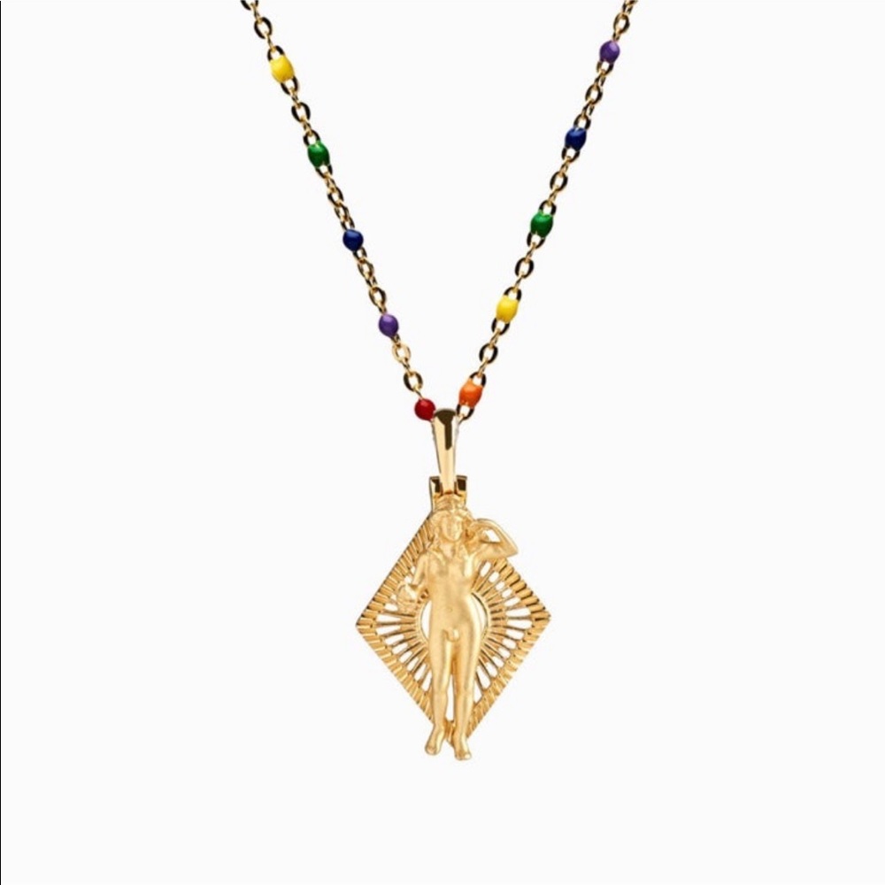 14k Gold Plated Hermaphrodite Pride Necklace